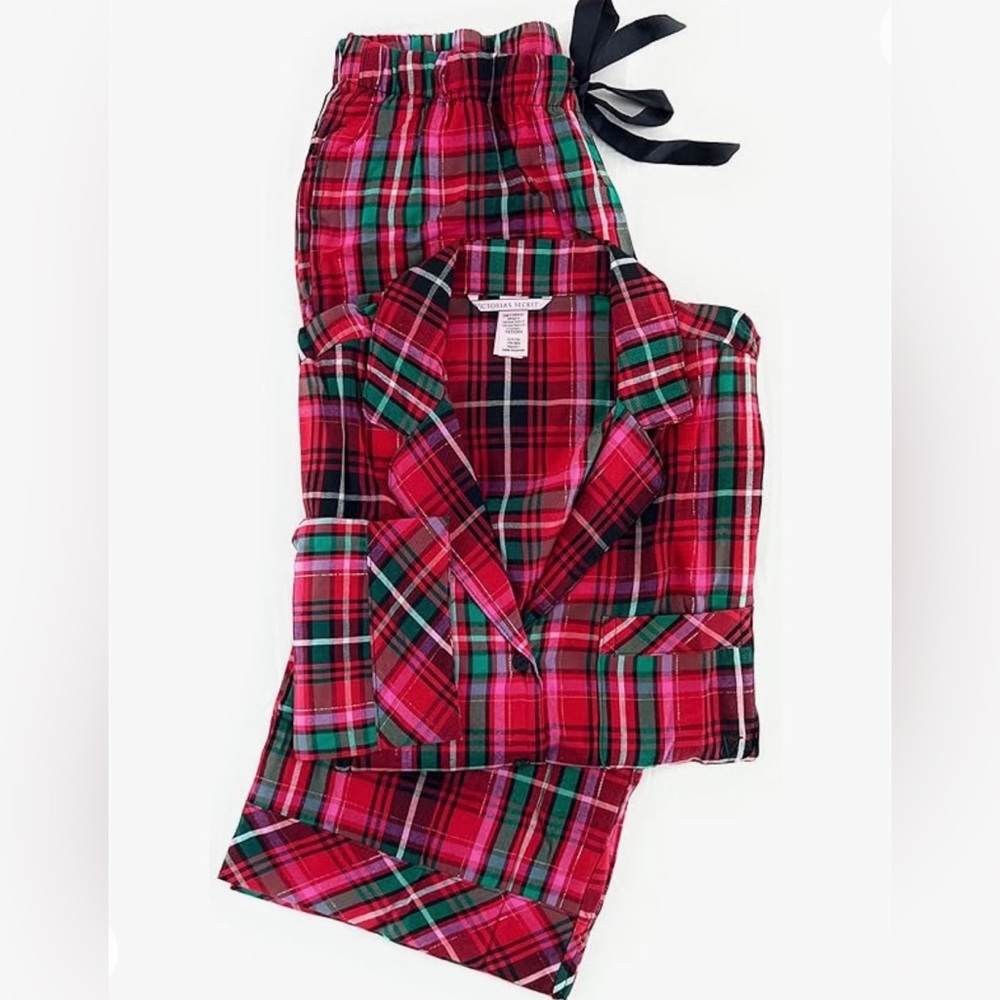 Victoria Secret Plaid Flannel Pajama Set M